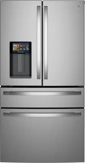 GE Profile™ 24" Double Drawer Dishwasher Front view of the GE Profile PXD22HYYFS French door refrigerator
